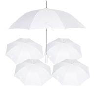 A2Z Elegant White Wedding Umbrella 46" Auto Open Classic Bridal Brolly 8-Rib Metal - Umbrella Wedding Veil White 5 Pack