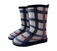 A2Z Girls Ladies Plaid Warm Boots PVC Matching Mum & Daughter Rain Boots - Boots Plaid 2.5 UK