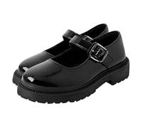 A2Z Girls Teens Black Patent Mary Jane School Shoes Smart Buckle Strap - SCH Shoes Lisa Black Patent 3 UK