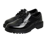 A2Z Girls Teens Ladies Brogue School University Office Shoes - SCH Shoes Brogue Black Patent 2 UK