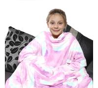 A2Z Girls Wearable Tie Dye Lilac Printed Blanket With Sleeves Flannel Fleece Snuggle - TV Blkt T.D Lilac_Kids