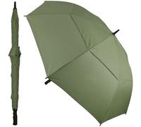 A2Z Golf Umbrella Windproof Large Double Canopy Olive Heavy Duty Automatic Open Waterproof Sun UV Protection Strong Wind-Resistant Frame Easy Grip Handle Brolly Ideal for Golf Outdoor & Sports
