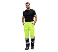 A2Z Hi Vis Over Trousers Waterproof - Hi Vis Trouser 725 Yellow/Navy XL