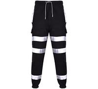 A2Z High Visibility Safe Work Reflective - Hi Vis Trouser Black 4XL