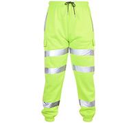A2Z High Visibility Safe Work Reflective - Hi Vis Trouser Neon Green M