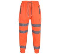 A2Z High Visibility Safe Work Reflective - Hi Vis Trouser Neon Orange 3XL