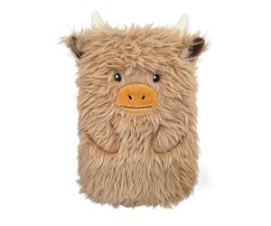 A2Z Highland Cow Cattle 3D Hot Water Bottle 1 Litre Capacity Soft Plush Cover Cute Animal Design Natural Rubber Bottle Heat Therapy Neck Back Pain Relief Bedtime Relax Gift Idea for Adults & Kids