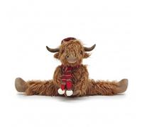 A2Z Highland Cow Door Stopper 1.5KG Soft Plush Weighted Doorstop with Tartan Scarf Decorative Home Accessory Heavy Duty Cute Animal Polyester Filled with Gravel Door Holder 29-16-31cm