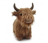 A2Z Highland Cow Door Stopper 1.5kg Weighted Decorative Doorstop Plush Shaggy Faux Fur Animal Door Holder Cute Soft Brown Cow Ornament for Home Bedroom Living Room 25-16-29cm