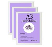 A2Z Home Solutions® A3 Photo Frames Set of 3 (29.7 cm x 42 cm) White Picture Portrait & Horizontal Wall Hanging Photo Styrene Wall Mount Living room Gallery