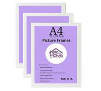 A2Z Home Solutions® A4 Photo Frames Set of 3 (21 x 29.7cm) A4 White Picture Frame Portrait & Horizontal Wall Hanging A4 White Photo Frame Styrene Wall Mount Picture Frame Living room Gallery