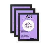 A2Z Home Solutions® A5 Black Photo Frame Multipack Set of 3 (21x14.8 cm) Picture Frame Portrait & Horizontal Wall Hanging A5 Photo Frame Living room Gallery