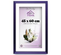 A2Z Home Solutions Classic Rectangle Poster Picture 45 X 60 Cm Solid Engineered Wood Finish With 45 X 30 Cm White Mat And Hanging Hooks 24 X 18 Inch For Portrait And Landscape Display Purple