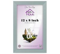 A2Z Home Solutions Engineered Wood Picture Frame 12x8 inch - Flat Profile, UV-Protective Perspex, Lightweight Build, Metal Clip, Wall-Mount in Any Direction - Silver