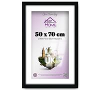 A2Z Home Solutions Flat Style Slim Black Photo Frame 50 X 70 Cm With 60 X 40 Cm White Mount For Poster Photo Artwork Or Print Thin Edge Rectangle Display With Wall Hooks 28 X 20 Inch Black