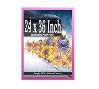 A2Z Home Solutions® Maxi Poster Frame Pink 24 x 36 Inch Frame Display 60.96 x 91.44 cm Huge Wall Floating Landscapes family Photos Prints Pictures Clear HD Perspex Strong 30x15 MM Moulding