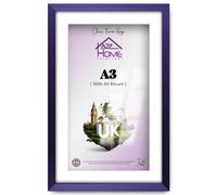 A2Z Home Solutions Medium A3 29.70 X 41.90 Cm Poster Frame With A4 21.00 X 29.70 Cm White Mount Vertical Or Horizontal Display Of Paintings/Photos Ideal For Modern Living Room 16 X 11 Inch Purple