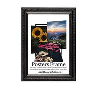 A2Z Home Solutions® Ornate Black Shabby Chic Frame Photo Poster Display Vintage Style Wall Hanging 27 x 20 Inches For Print Picture With Clear Perspex 33x25 MM Moulding Mounting Hooks MDF backboard