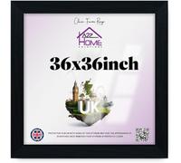 A2Z Home Solutions Panoramic Black 36x36 Inch Solid MDF Flat Poster Frame - Premium Textures with HD Perspex, Metal Clips Ideal for Home, Office, Gallery, or Studio Display -(Black)