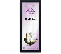 A2Z Home Solutions Panoramic Black 40x15 Inch Solid MDF Flat Poster Frame - Premium Textures with HD Perspex, Metal Clips Ideal for Home, Office, Gallery, or Studio Display -(Black)
