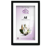 A2Z Home Solutions® Photo Frame Black A1 Frame With A2 Mount Picture Poster Print With Clear HD Perspex 30x15 MM Moulding Mounting Hooks MDF Backboard