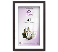 A2Z Home Solutions® Photo Frame Mahogany A1 Frame With A2 Mount Picture Poster Print With Clear HD Perspex 30x15 MM Moulding Mounting Hooks MDF Backboard