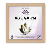 A2Z Home Solutions® Photo Poster Display Wall Hanging Beech Frame 80 x 80 cm For Print Picture With Clear Perspex 30x15mm Moulding Mounting Hooks MDF backboard