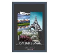 A2Z Home Solutions® Photo Poster Display Wall Hanging Dark Grey Frame 51 x 36 cm For Print Picture With Clear Perspex 30x15mm Moulding Mounting Hooks MDF backboard