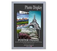 A2Z Home Solutions® Photo Poster Display Wall Hanging Light Grey Frame 14 x 11 Inches For Print Picture With Clear Perspex 30x15mm Moulding Mounting Hooks MDF backboard