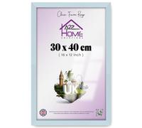 A2Z Home Solutions® Photo Poster Display Wall Hanging Light Grey Frame 40 x 30 cm For Print Picture With Clear Perspex 30x15mm Moulding Mounting Hooks MDF backboard