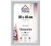 A2Z Home Solutions® Photo Poster Display Wall Hanging Light Grey Frame 45 x 35 cm For Print Picture With Clear Perspex 30x15mm Moulding Mounting Hooks MDF backboard