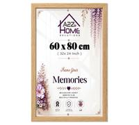 A2Z Home Solutions® Photo Poster Display Wall Hanging Oak Frame 80 x 60 cm For Print Picture With Clear Perspex 30x15mm Moulding Mounting Hooks MDF backboard