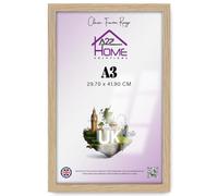 A2Z Home Solutions® Photo Poster Display Wall Hanging Oak Frame A3-29.7 × 42 cm For Print Picture With Clear Perspex 30x15mm Moulding Mounting Hooks MDF backboard