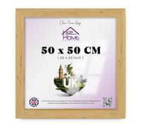 A2Z Home Solutions® Photo Poster Display Wall Hanging Pine Frame 50 x 50 cm For Print Picture With Clear Perspex 30x15mm Moulding Mounting Hooks MDF backboard