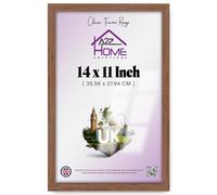 A2Z Home Solutions® Photo Poster Display Wall Hanging Walnut Frame 14 x 11 Inches For Print Picture With Clear Perspex 30x15mm Moulding Mounting Hooks MDF backboard