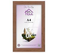 A2Z Home Solutions® Photo Poster Display Wall Hanging Walnut Frame A4-21 × 29.7 cm For Print Picture With Clear Perspex 30x15mm Moulding Mounting Hooks MDF backboard