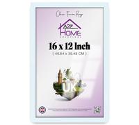 A2Z Home Solutions® Photo Poster Display Wall Hanging White Frame 16 x 12 Inches For Print Picture With Clear Perspex 30x15mm Moulding Mounting Hooks MDF backboard