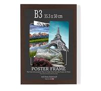 A2Z Home Solutions® Poster Frame B3-35 x 50 cm Photo Snap Prints Picture Holder Frames Display Wall Mounted MDF Backboard and Styrene Included Portrait and Landscape Display (Mahogany)