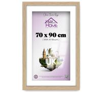 A2Z Home Solutions® Poster Frame Oak 70x90 cm With Mount A1 Picture Photo Print Clear HD Perspex 30x15 MM Moulding Mounting Hooks Both Ways MDF Backboard