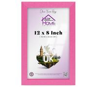 A2Z Home Solutions Soild MDF Wooden Poster Frame 12x8 inch | Hanging Clip at Back | 2mm HD Perspex | Flat Style | For Home-Office-Gallery and Dorm - Pink