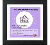 A2Z Home Solutions® Square Photo Frame 50x50cm Frame With Mount Picture Display Size 40x40cm For Wall Hanging Photos Canvas Paintings Home Office Décor (Black)
