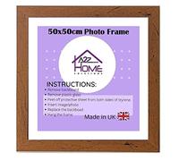 A2Z Home Solutions® Square Photo Frame 50x50cm Frame With Mount Picture Display Size 40x40cm For Wall Hanging Photos Canvas Paintings Home Office Décor (Walnut)