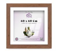 A2Z Home Solutions® Square Photo Frames 60x60cm Frame With Mount Picture Display Size 50x50cm For Wall Hanging Photos Canvas Pictures Home Office Décor (Walnut)