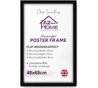 A2Z Home Solutions Stunning Black MDF Poster/Photo Puzzle size B2 +48x68cm Frame |Solid Engineered Wood/MDF Crystal Clear HD Perspex 480 x 680 mm |Gift & Office Wall Gallery Décor 68x48cm-Black