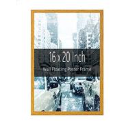 A2Z Home Solutions® Wall Floating Poster Frame Oak 16 x 20 Inch Frame Display 40.64 x 50.8 cm Huge Family Photos Prints Pictures Portraits Landscapes With Clear HD Perspex Strong 30x15 MM Moulding