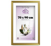 A2Z Home Solutions® Wall Photo Frame Gold 70x90 cm Frame With 80x60 cm Mount Picture Poster Print With Clear HD Perspex 30x15 MM Moulding Mounting Hooks MDF Backboard