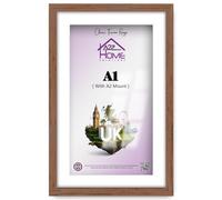 A2Z Home Solutions® Wall Poster Picture Frame With Mount to Hang Portrait or Landscape Art Gallery walnut Photo Frame With White Mount- A1 Pic Size A2
