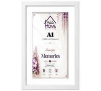 A2Z Home Solutions® Wall Poster Picture Frame With Mount to Hang Portrait or Landscape Art Gallery White Photo Frame With White Mount- A1 Pic Size A2