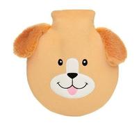 A2Z Hot Water Bottle 800ML 3D Animal Dog Low Pile Plush Fleece Cover Rubber Hot Water Bag for Pain Relief Cosy Nights and Relaxation