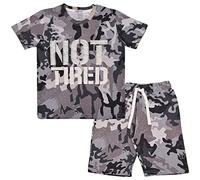A2Z Kids 2 Piece Camo Shorts - PJS 171 Not Tired Camo Grey._9-10